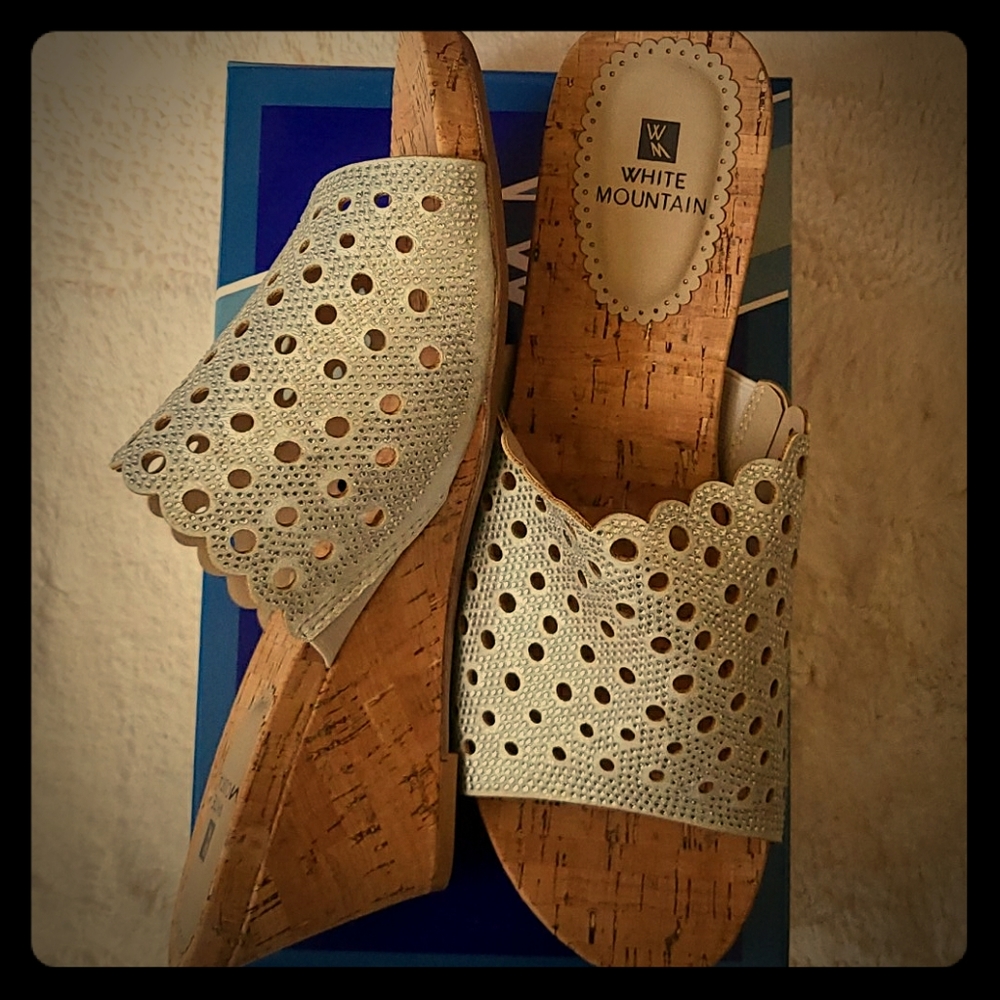White Mountain Atlie Embellished Wedge Sandals